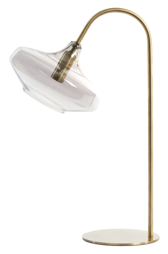 Light & Living Tafellamp 'Solna' 50cm hoog, kleur Smoke/Antiek Brons
