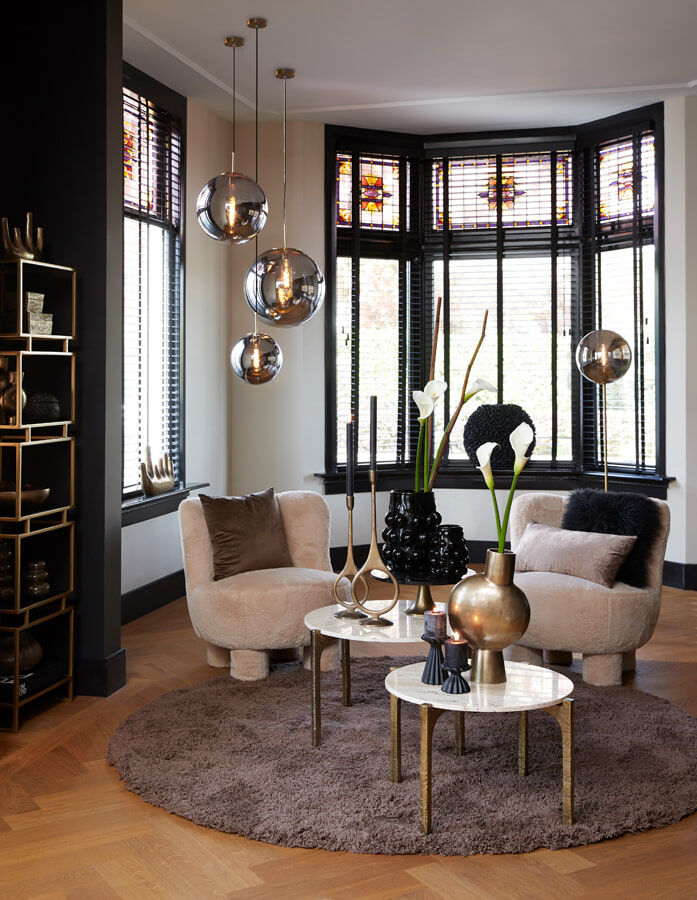 Light & Living Vloerlamp 'Medina' 160cm hoog, kleur Smoke/Goud