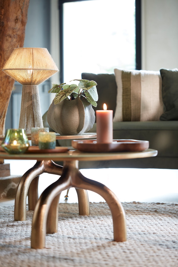 Light & Living Tafellamp 'Fugia' Jute, 57cm, kleur Lichtgroen
