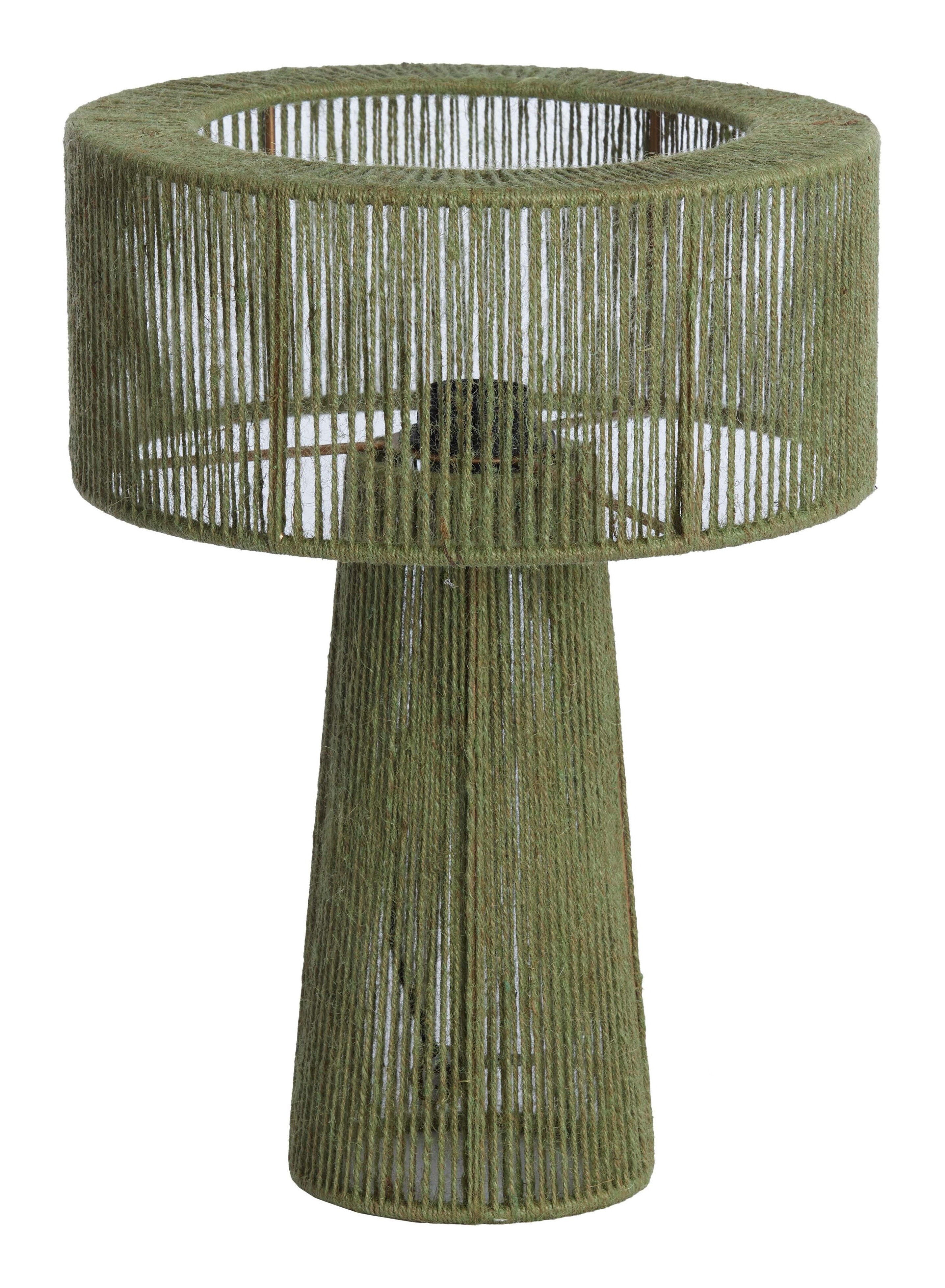 Light & Living Tafellamp Selva Jute, 40cm - Groen