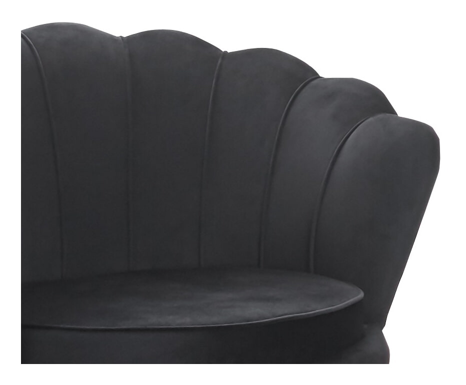 Artistiq Fauteuil 'Lizzy', Velvet, kleur Zwart