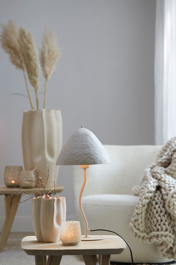 Light & Living Tafellamp 'Elimo' 50cm, kleur Mat Crème