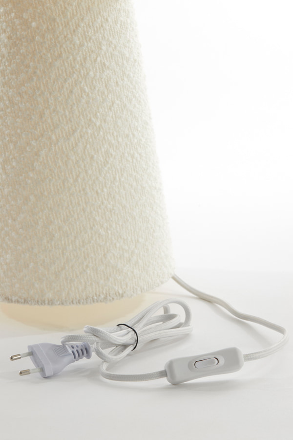 Light & Living Tafellamp 'Mikkel' Bouclé, kleur Crème