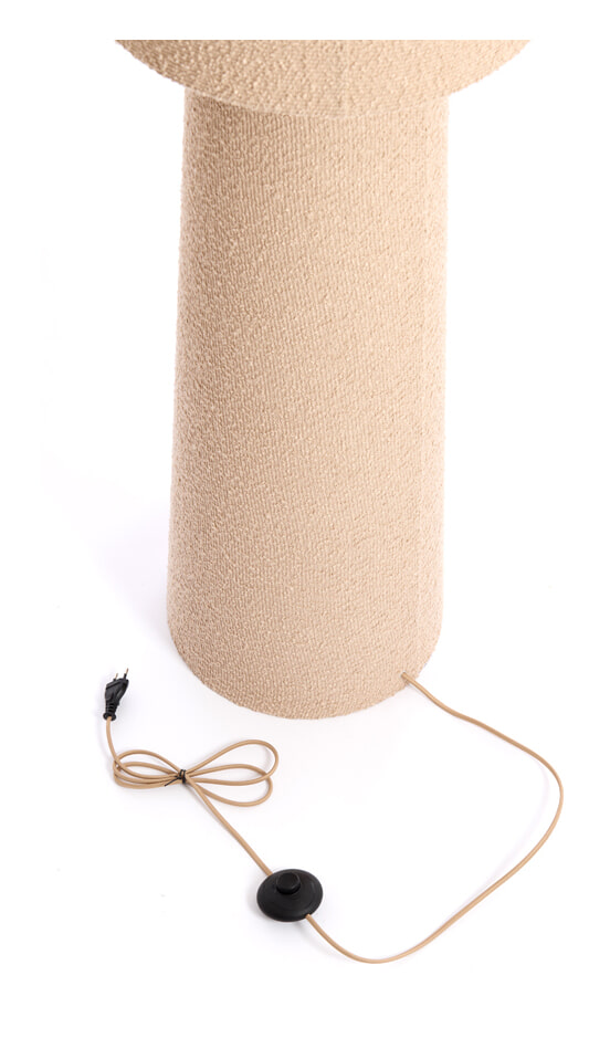 Light & Living Vloerlamp 'Mikkel' Bouclé, 165cm, kleur Zand