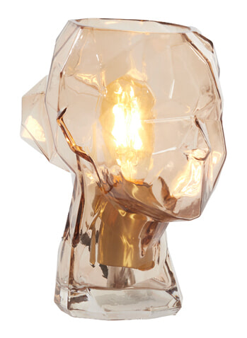 Light & Living Tafellamp Head Glas, Ø20cm - Bruin