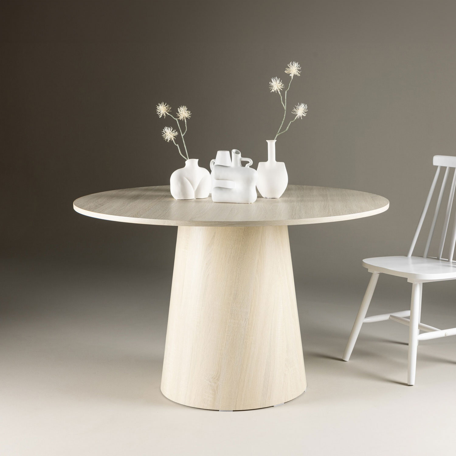 Nohr Ronde Eettafel 'Mikeisha' 120cm, kleur Whitewash