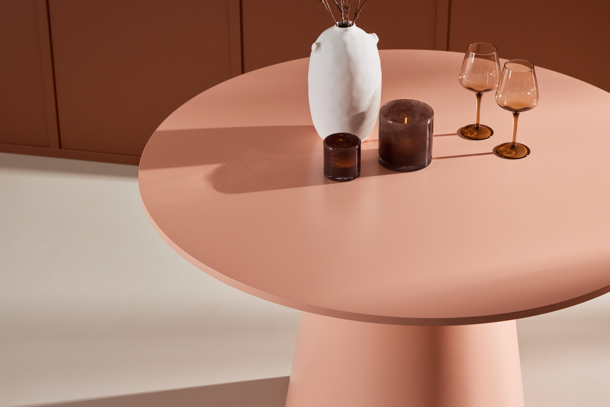 Nohr Ronde Eettafel 'Mikeisha' MDF, 120cm, kleur Peach
