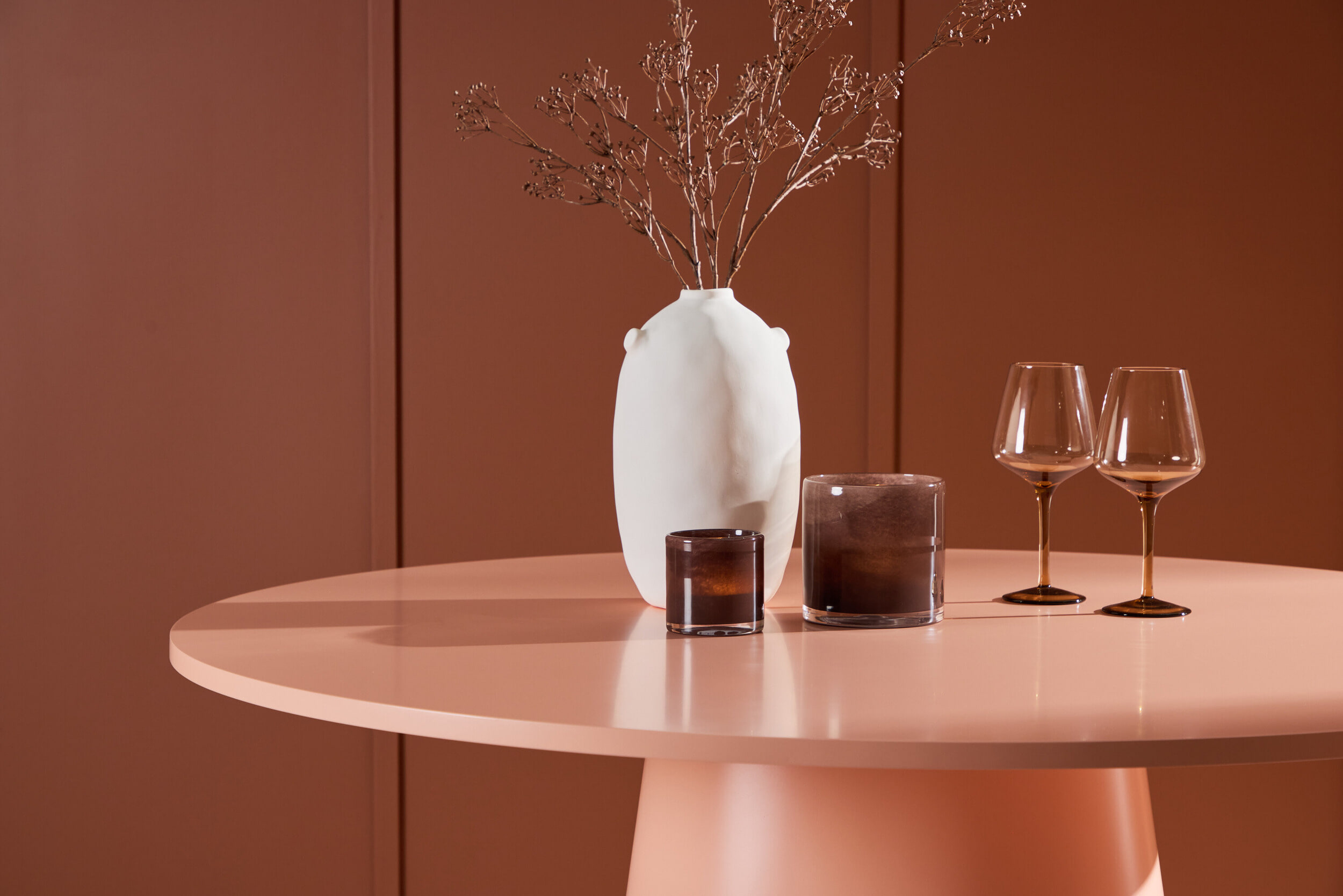 Nohr Ronde Eettafel 'Mikeisha' MDF, 120cm, kleur Peach