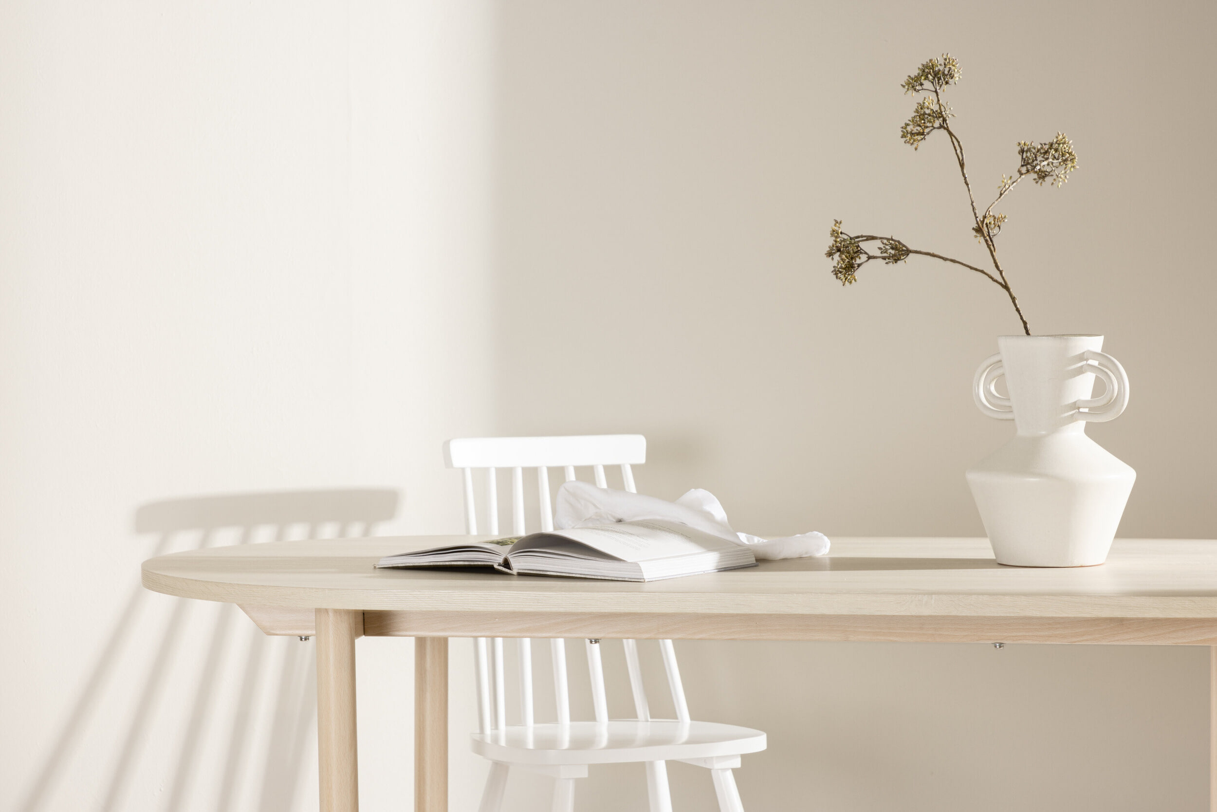 Nohr Ovale Eettafel 'Brandee' 180 x 90cm, kleur Whitewash