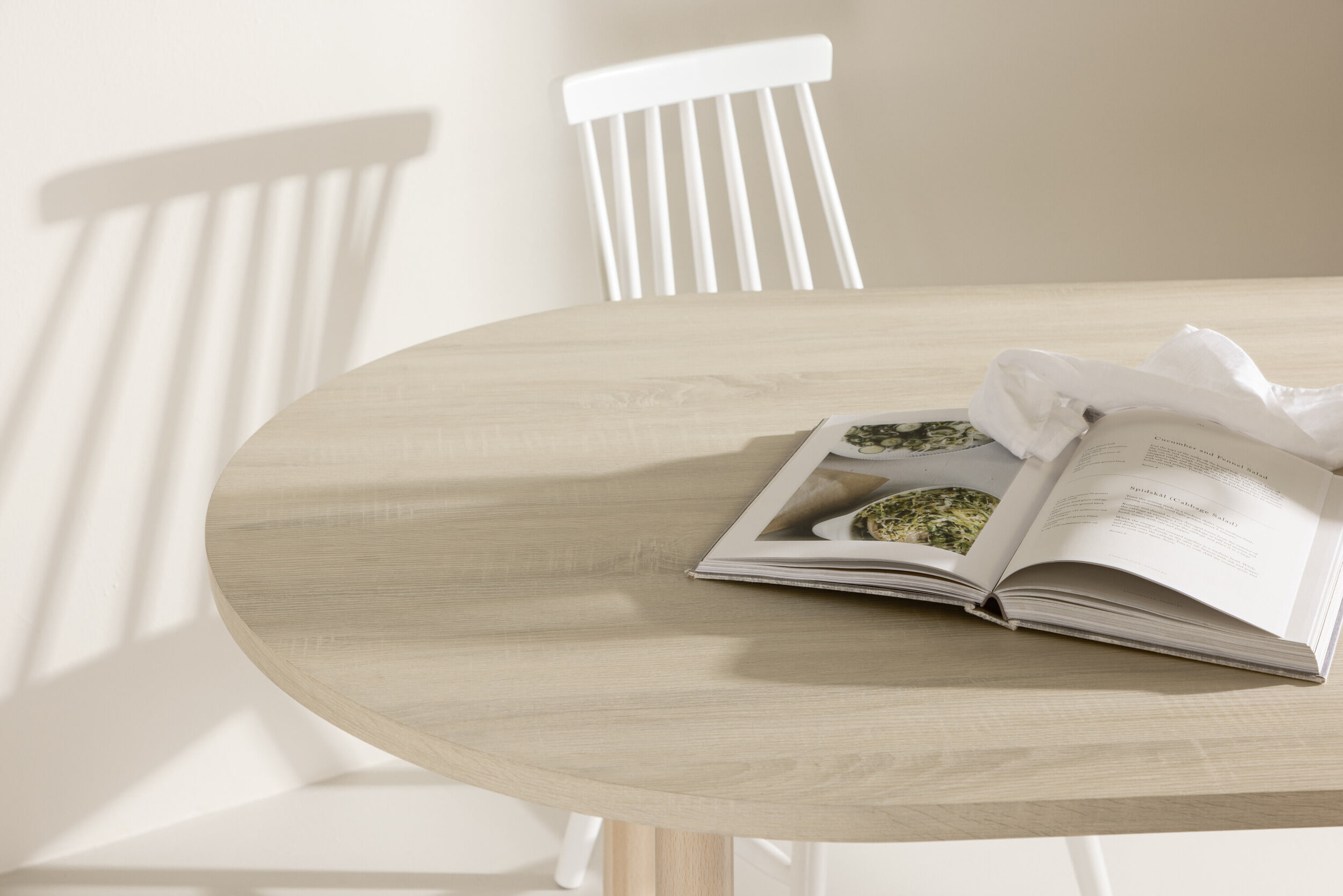 Nohr Ovale Eettafel 'Brandee' 180 x 90cm, kleur Whitewash