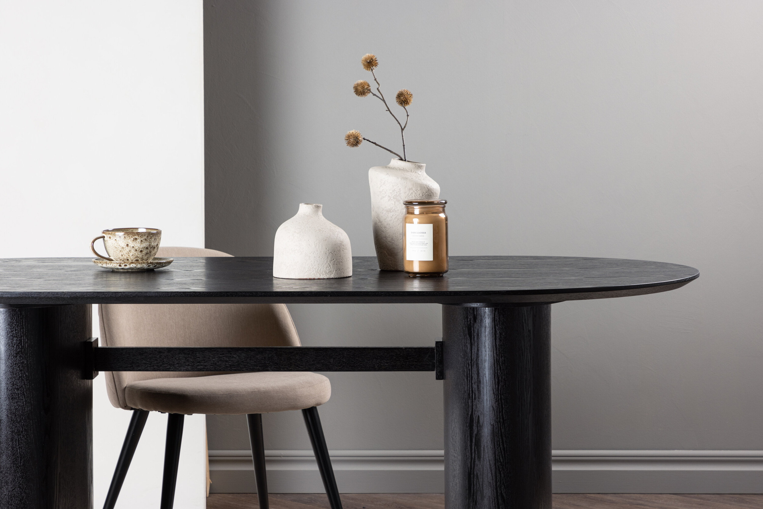 Nohr Ovale Eettafel 'Analuisa' MDF, 180 x 75cm, kleur Zwart