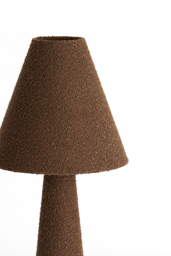 Light & Living Tafellamp 'Devia' Bouclé, 61cm, kleur Bruin