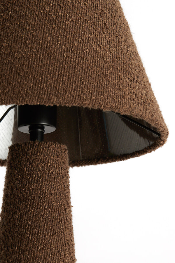 Light & Living Tafellamp 'Devia' Bouclé, 61cm, kleur Bruin