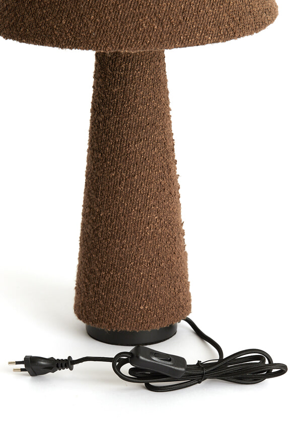 Light & Living Tafellamp 'Devia' Bouclé, 61cm, kleur Bruin