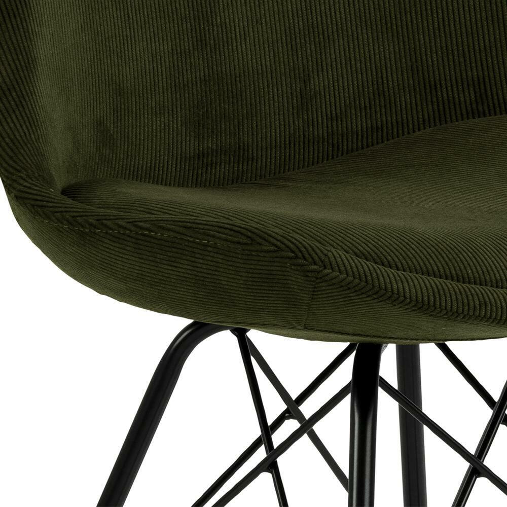 Bendt Eetkamerstoel 'Liva' Rib, kleur Olijfgroen