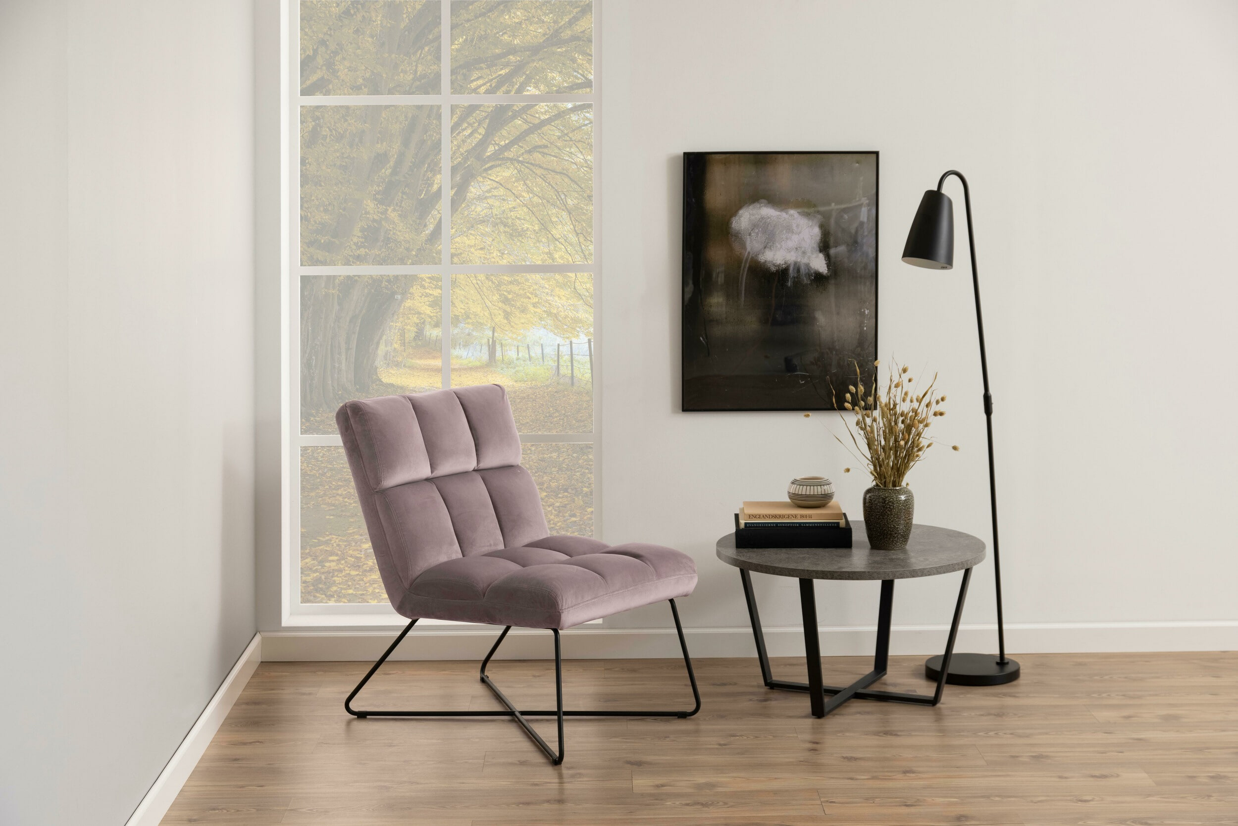 Bendt Fauteuil 'Kristian' Velvet, kleur Roze