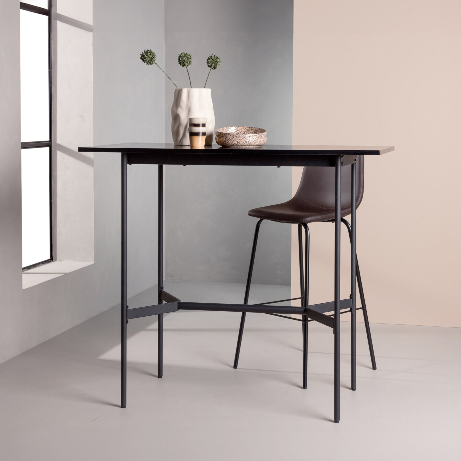 Nohr Bartafel Dewaine MDF, 120 x 60cm - Zwart