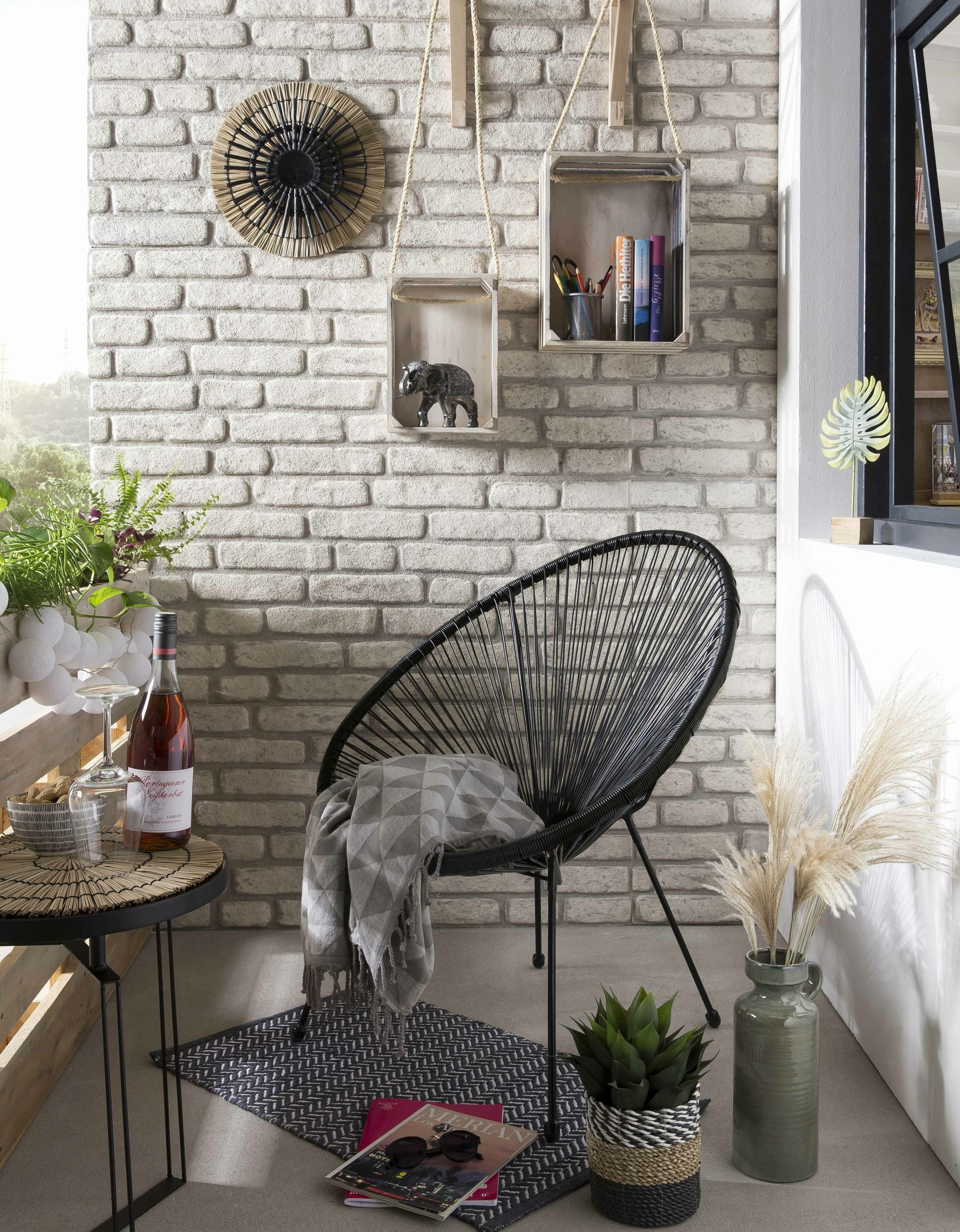 Artistiq Loungestoel 'Justine' Polyrotan, kleur Zwart