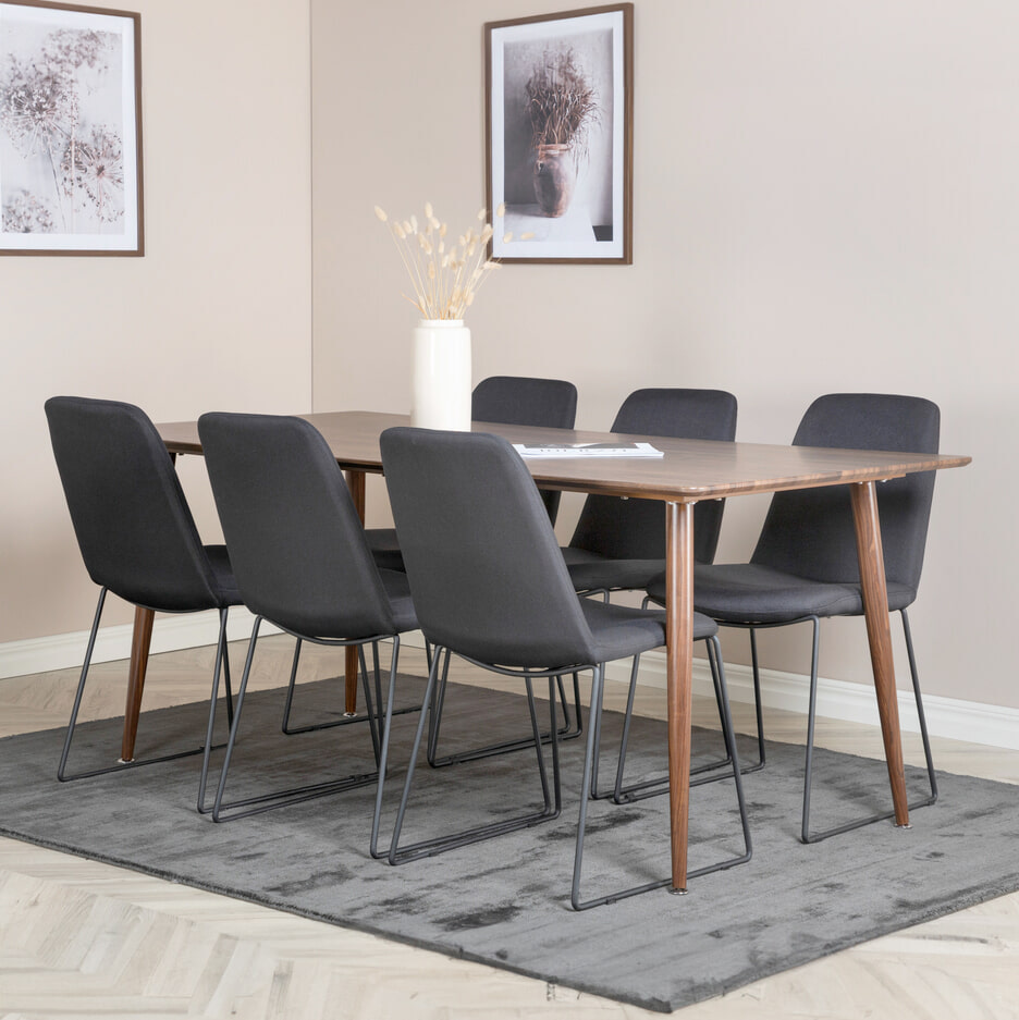 Nohr Eettafel 'Austina' MDF, 180 x 90cm, kleur Walnoot