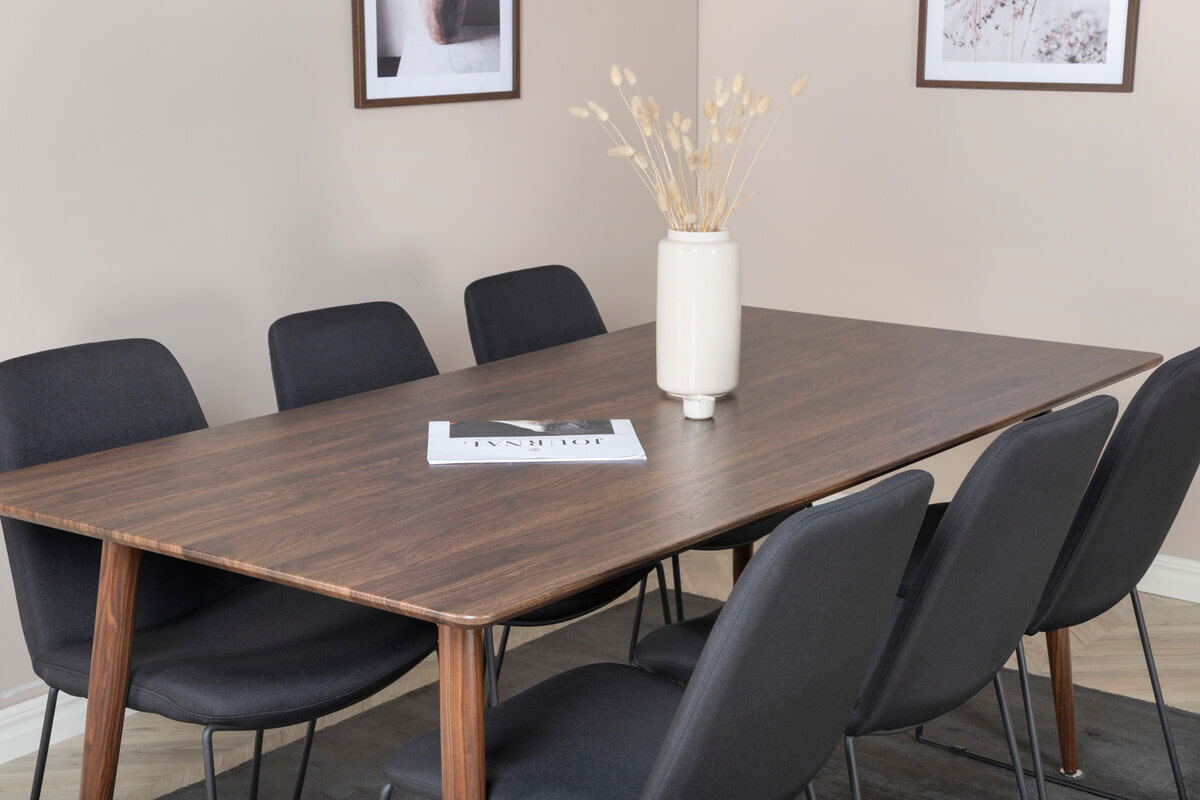 Nohr Eettafel 'Austina' MDF, 180 x 90cm, kleur Walnoot