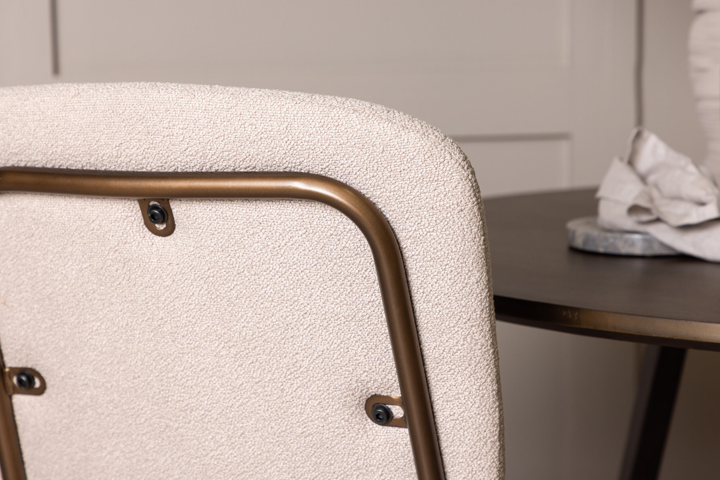 Nohr Eetkamerstoel 'Kristena' Bouclé, kleur Beige