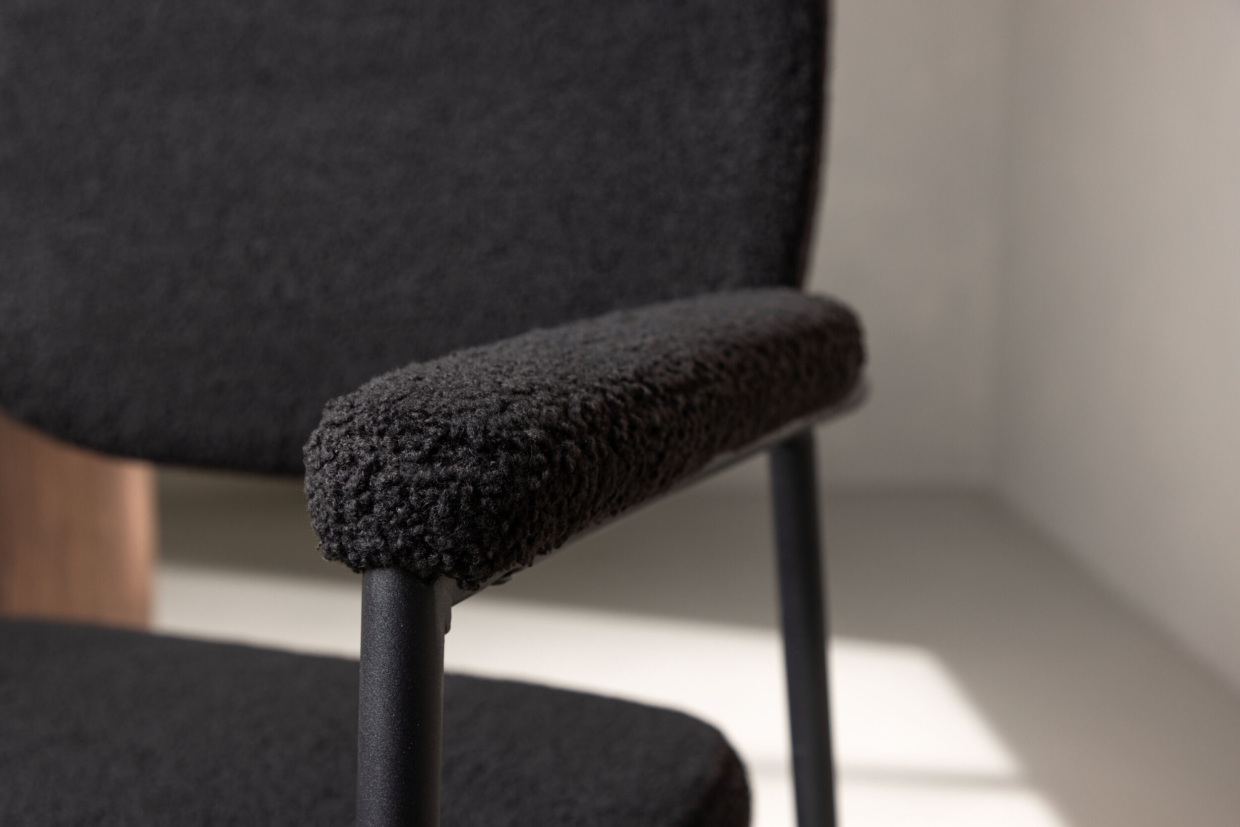 Nohr Eetkamerstoel 'Chemere' Bouclé, kleur Zwart