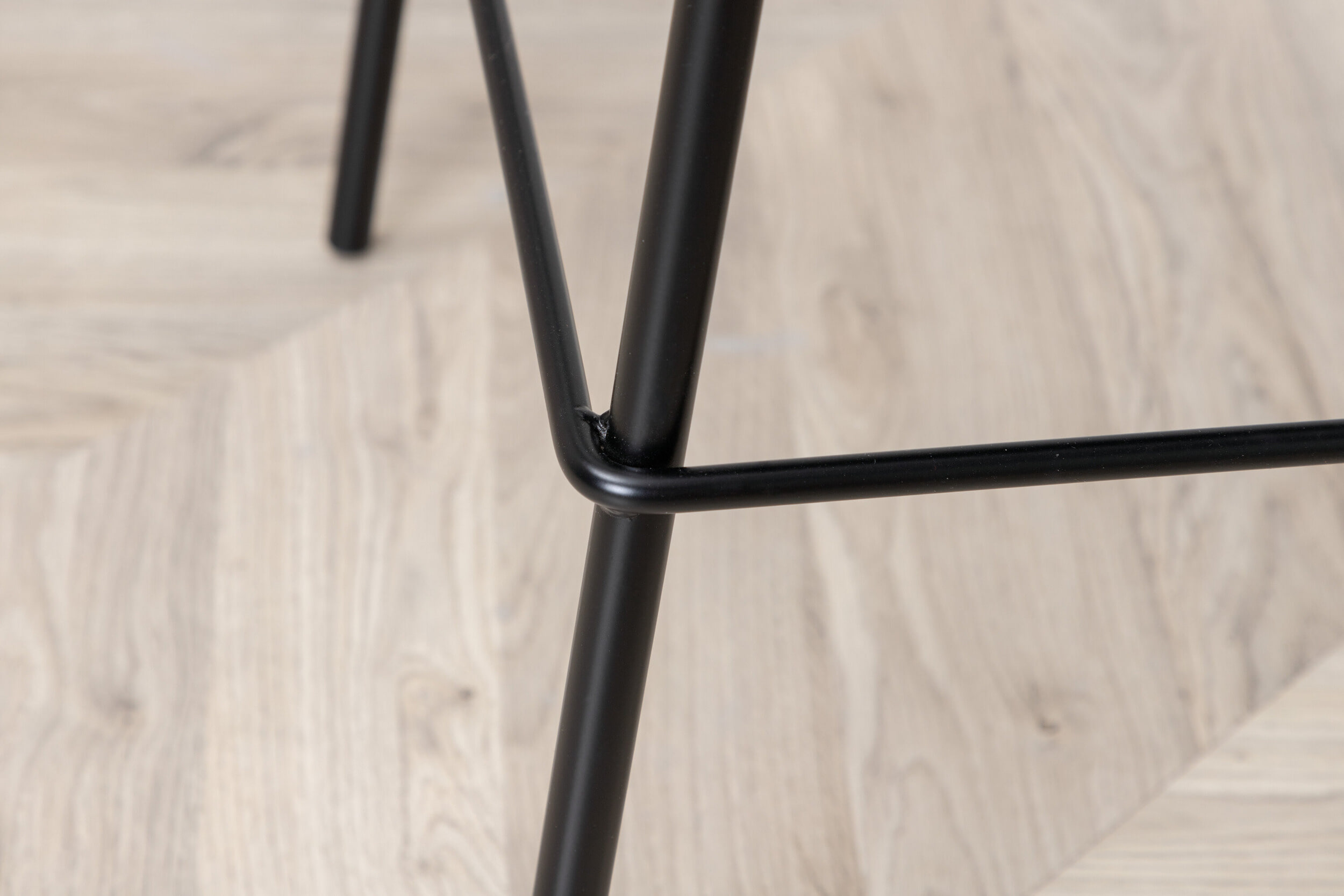 Nohr Barkruk 'Austina' Lederlook, kleur Zwart (zithoogte 77cm)