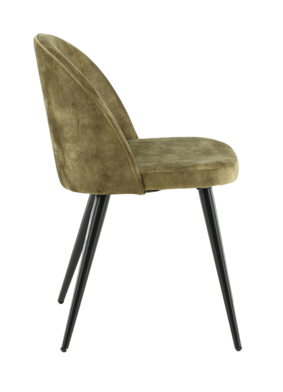 Nohr Eetkamerstoel 'Amon' Velvet, kleur Groen