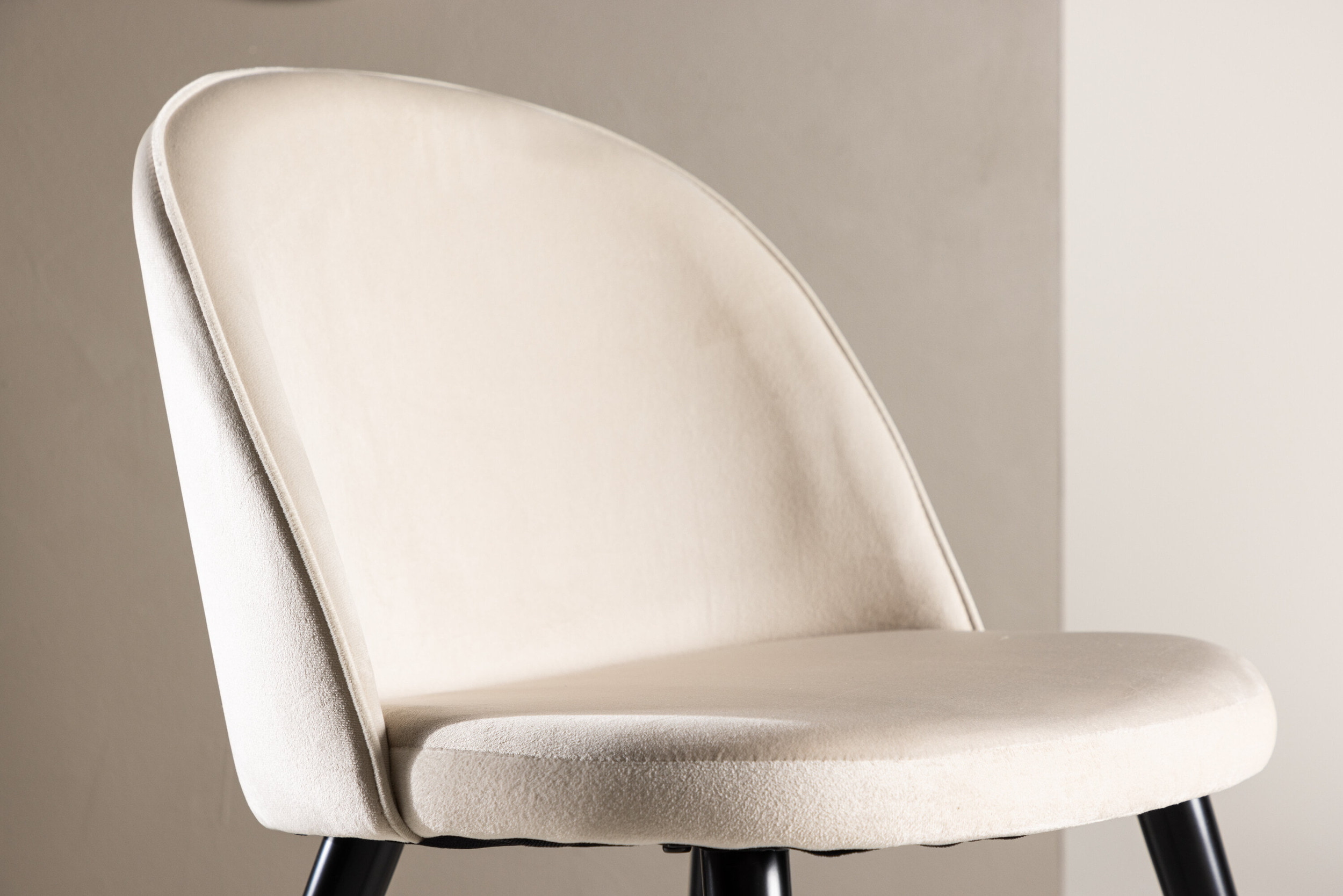 Nohr Eetkamerstoel 'Amon' Velvet, kleur Beige