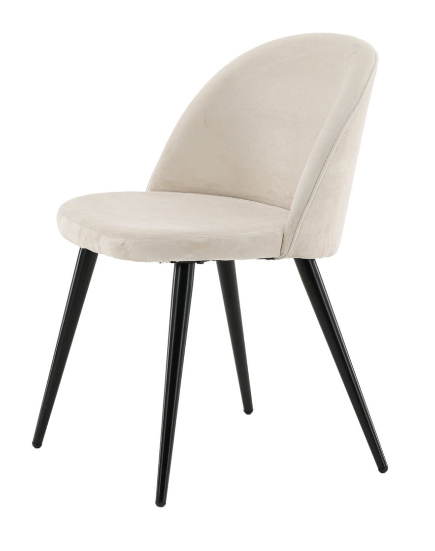Nohr Eetkamerstoel 'Amon' Velvet, kleur Beige