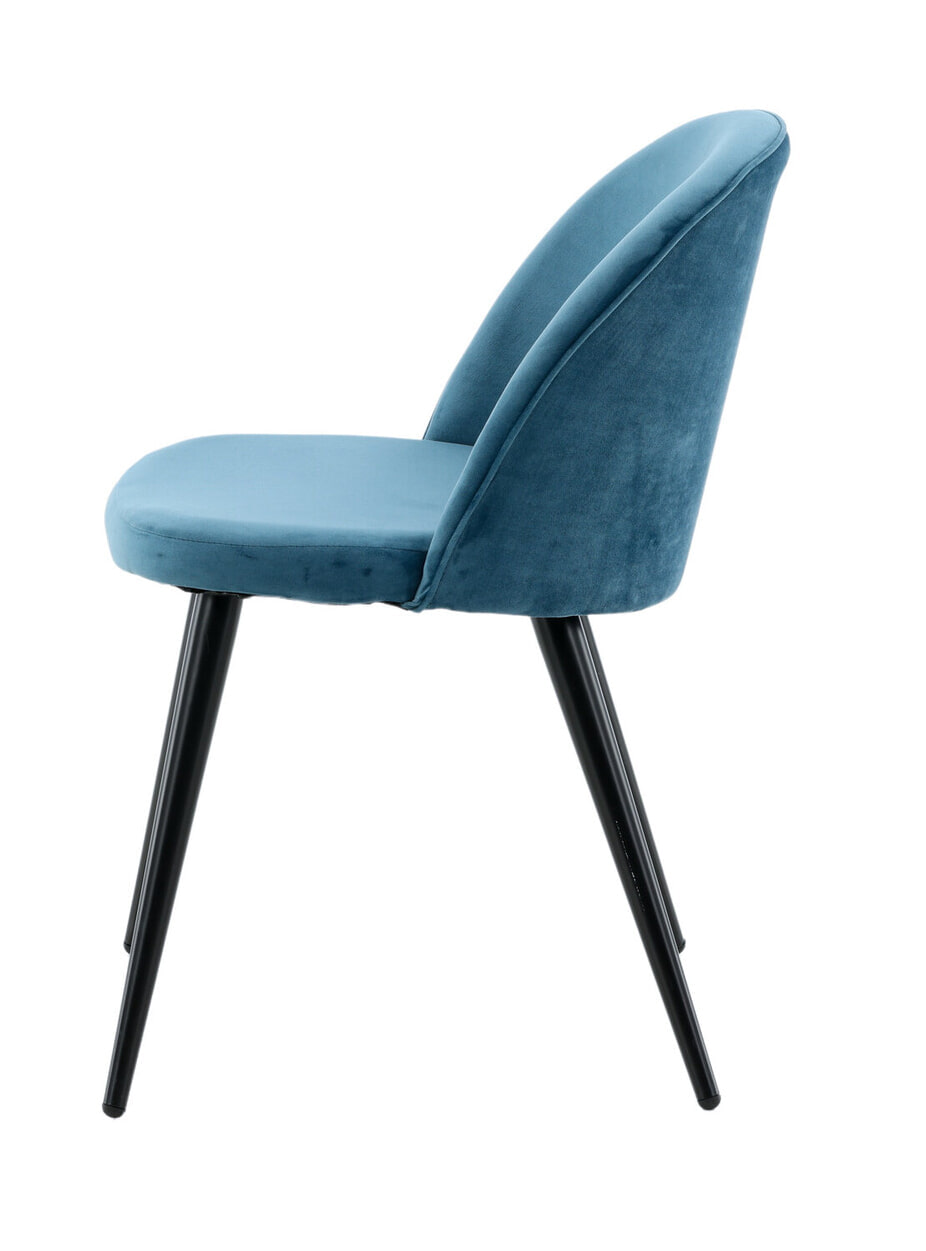 Nohr Eetkamerstoel 'Amon' Velvet, kleur Blauw