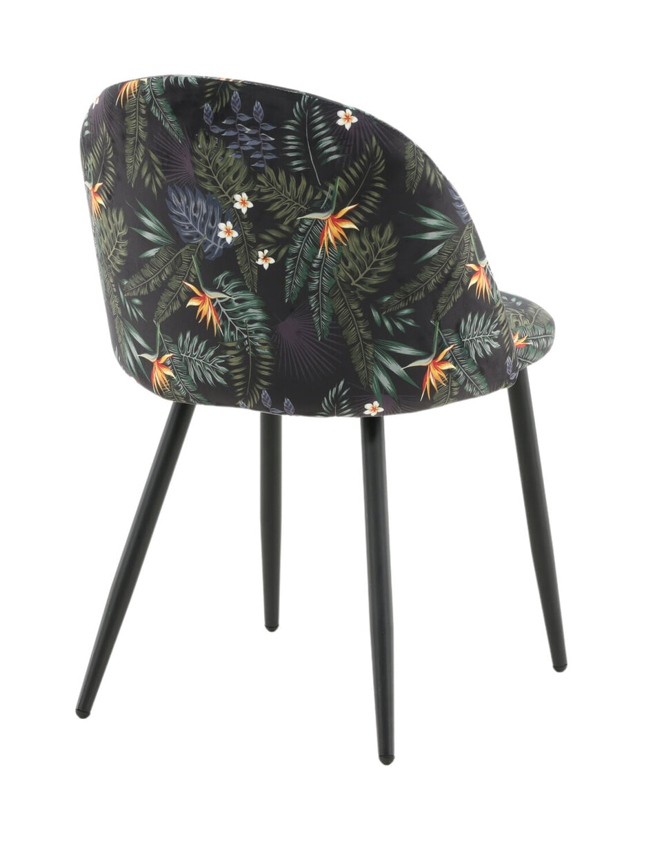 Nohr Eetkamerstoel 'Amon' Velvet, kleur Zwart/Bloemenprint