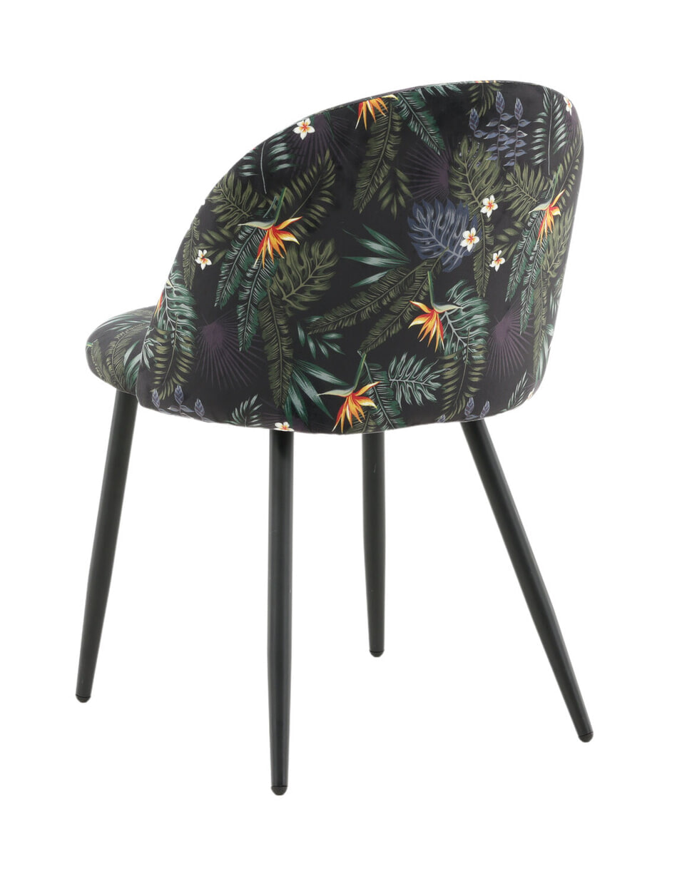 Nohr Eetkamerstoel 'Amon' Velvet, kleur Zwart/Bloemenprint