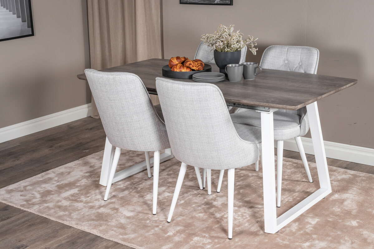 Nohr Uitschuifbare Eettafel 'Dariana' MDF, 160/200 x 85cm, kleur Naturel/Wit