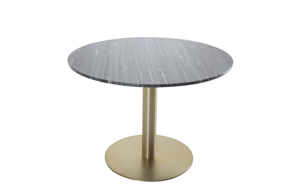 Nohr Ronde Eettafel 'Lenton' Marmer, 106cm, kleur Donkergrijs/Goud