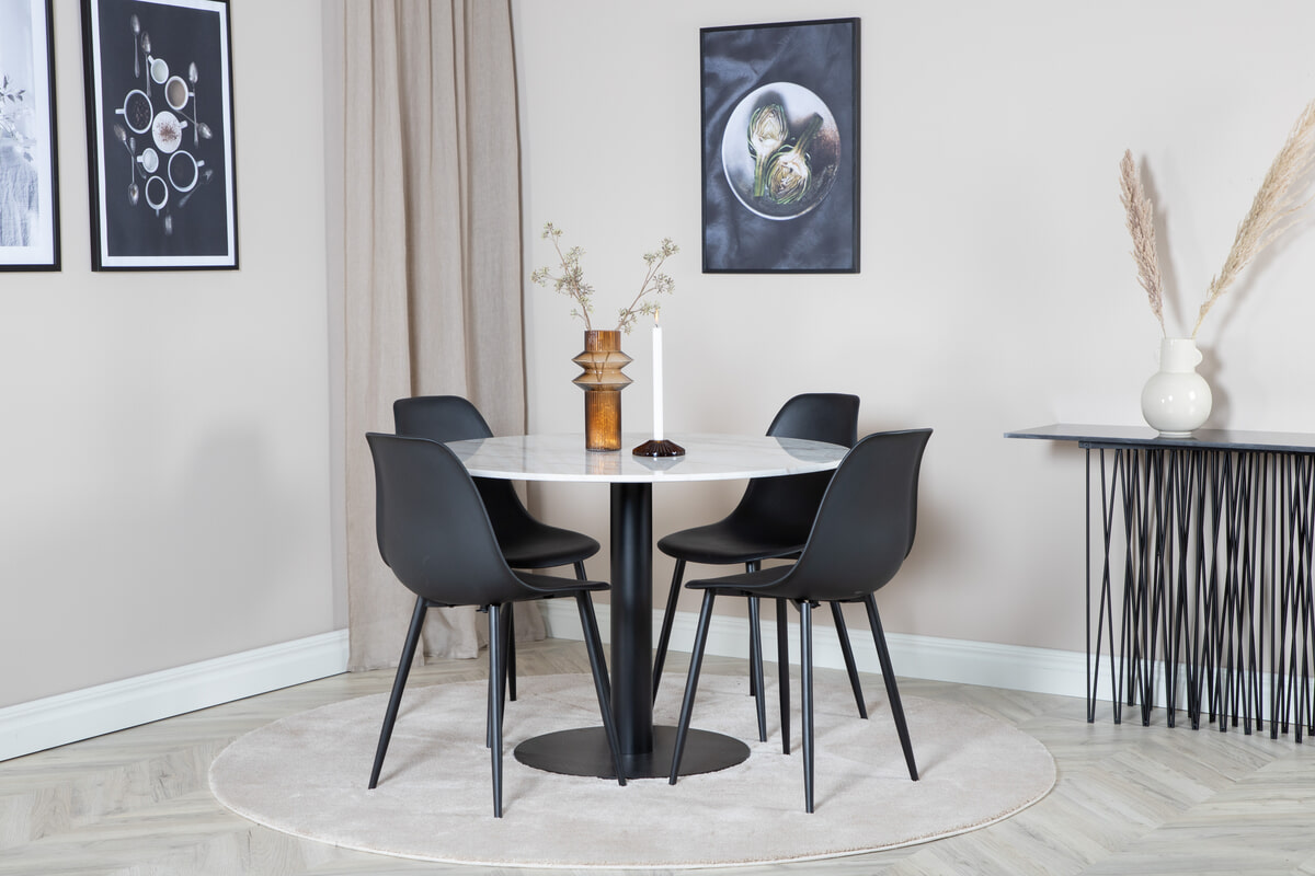 Nohr Ronde Eettafel 'Lenton' Marmer, 106cm, kleur Wit