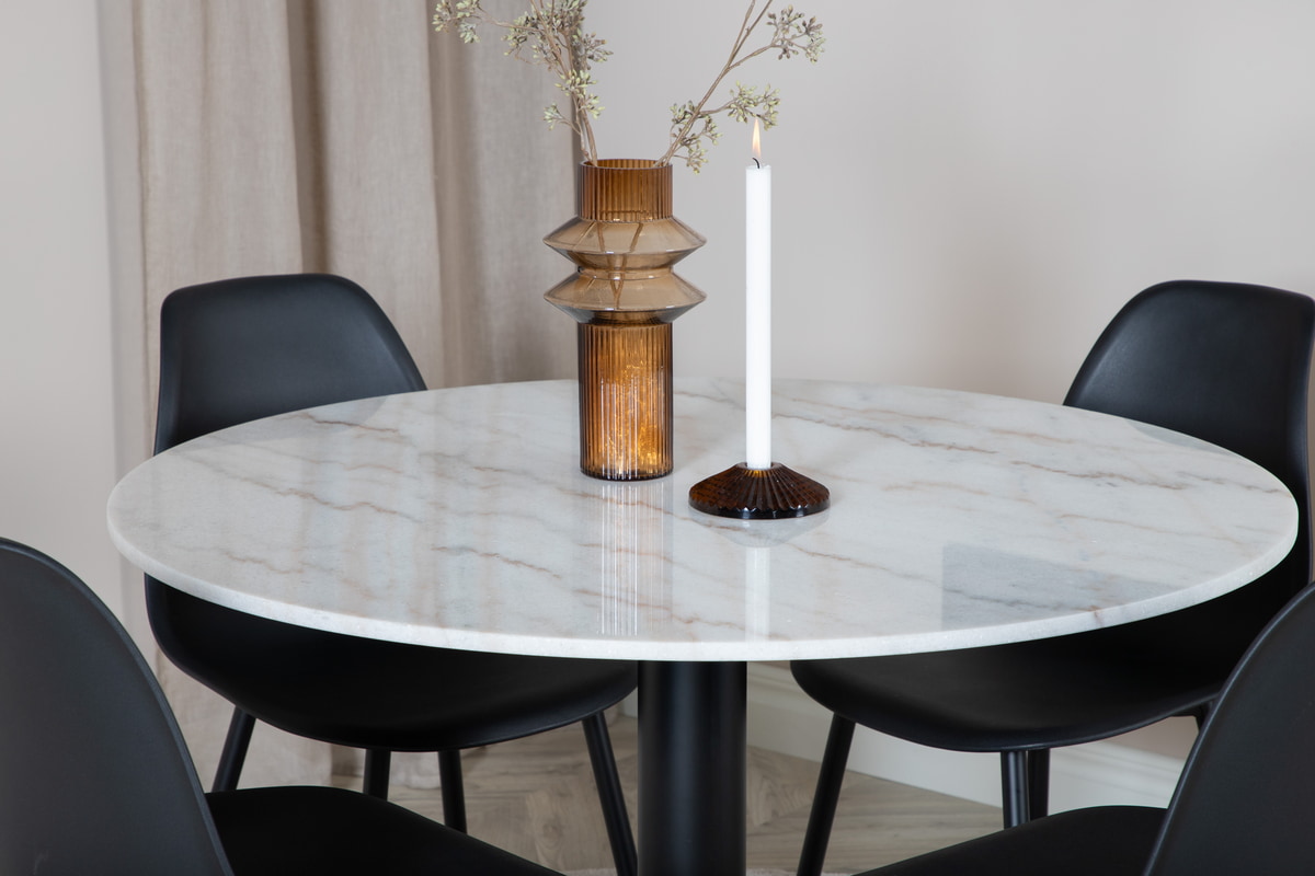 Nohr Ronde Eettafel 'Lenton' Marmer, 106cm, kleur Wit
