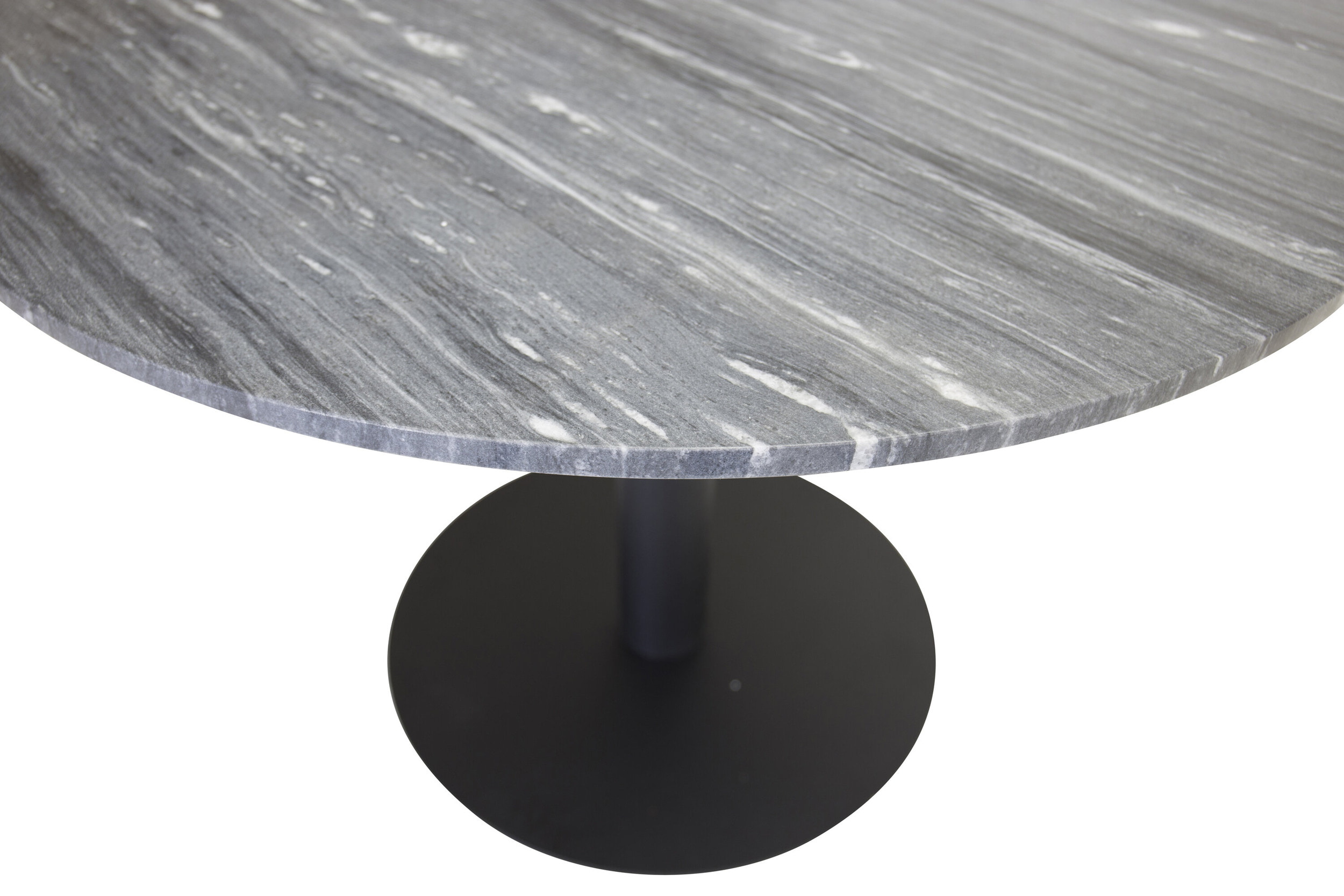 Nohr Ronde Eettafel 'Lenton' Marmer, 106cm, kleur Donkergrijs