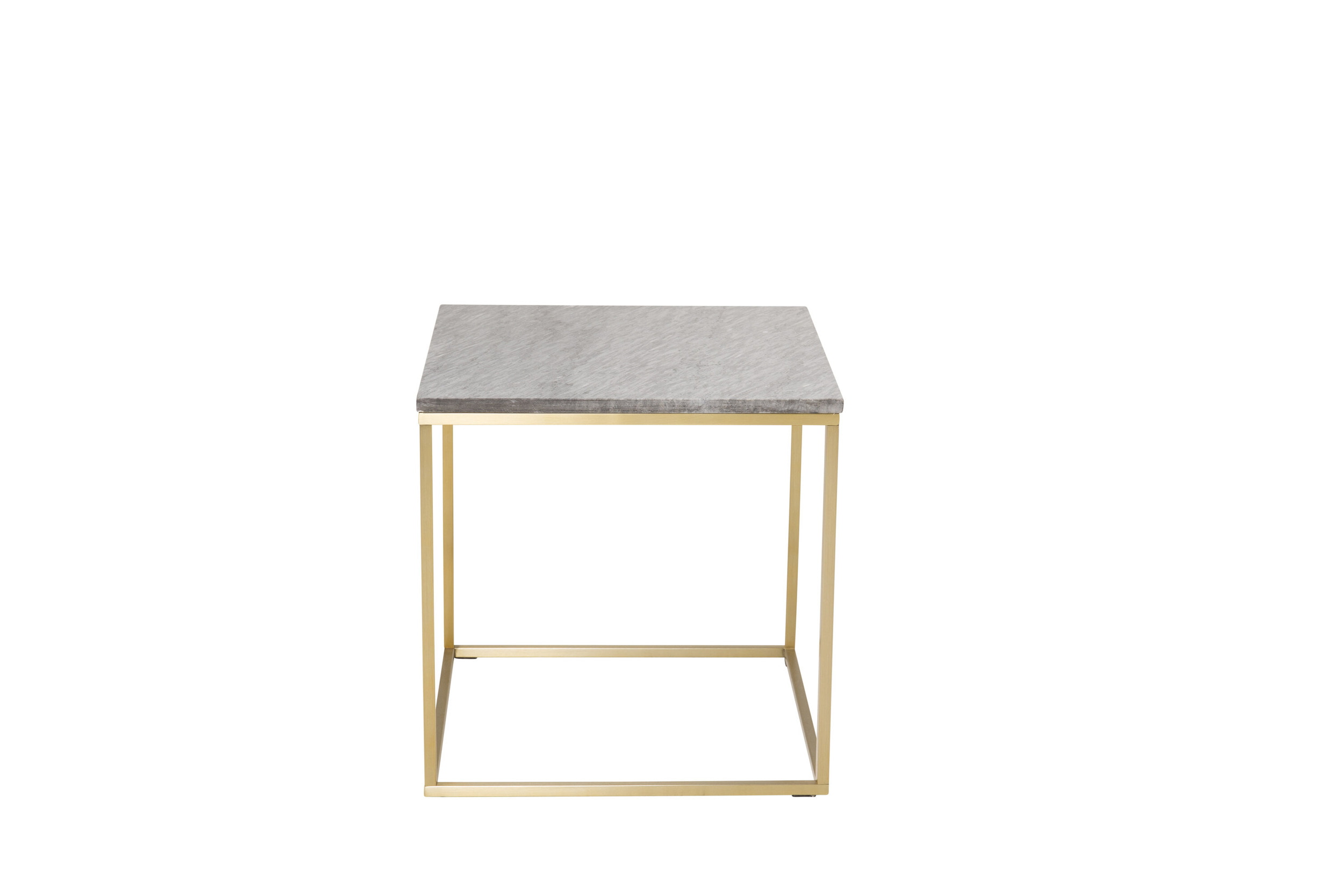 Nohr Bijzettafel 'Lenton' Marmer, 50 x 50cm, kleur Grijs/Goud