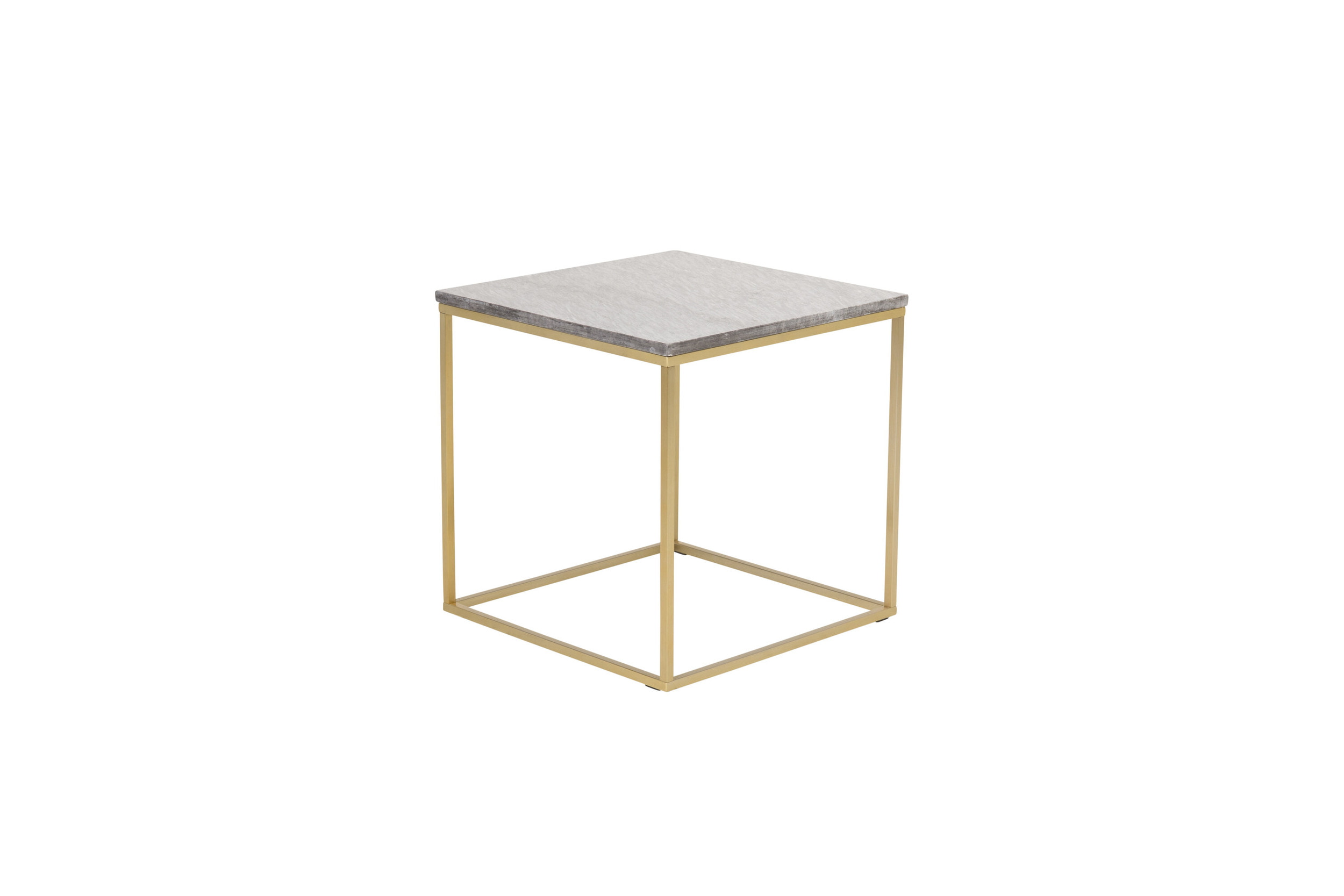 Nohr Bijzettafel 'Lenton' Marmer, 50 x 50cm, kleur Grijs/Goud