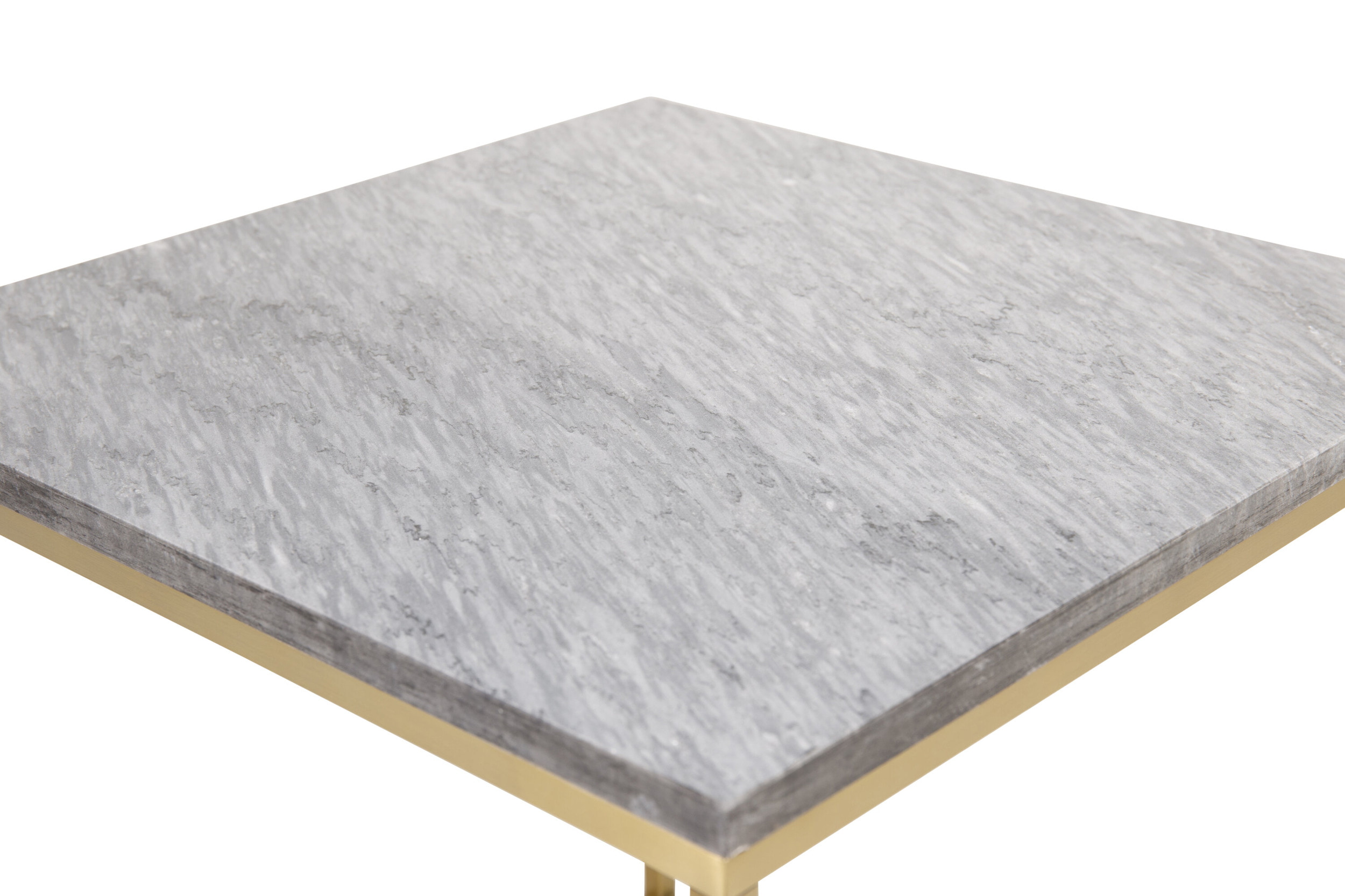 Nohr Bijzettafel 'Lenton' Marmer, 50 x 50cm, kleur Grijs/Goud