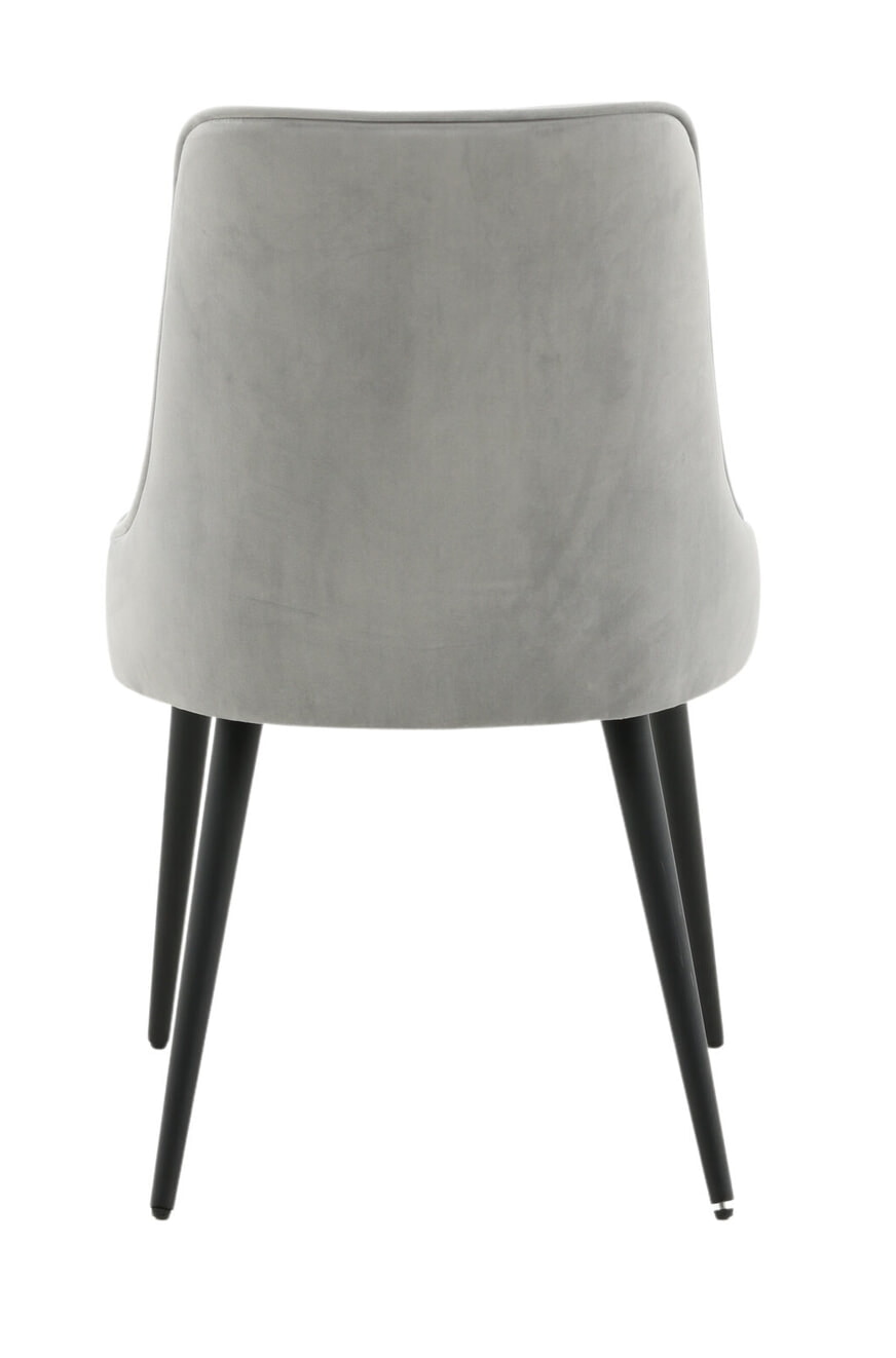 Nohr Eetkamerstoel 'Damar' Velvet, kleur Lichtgrijs