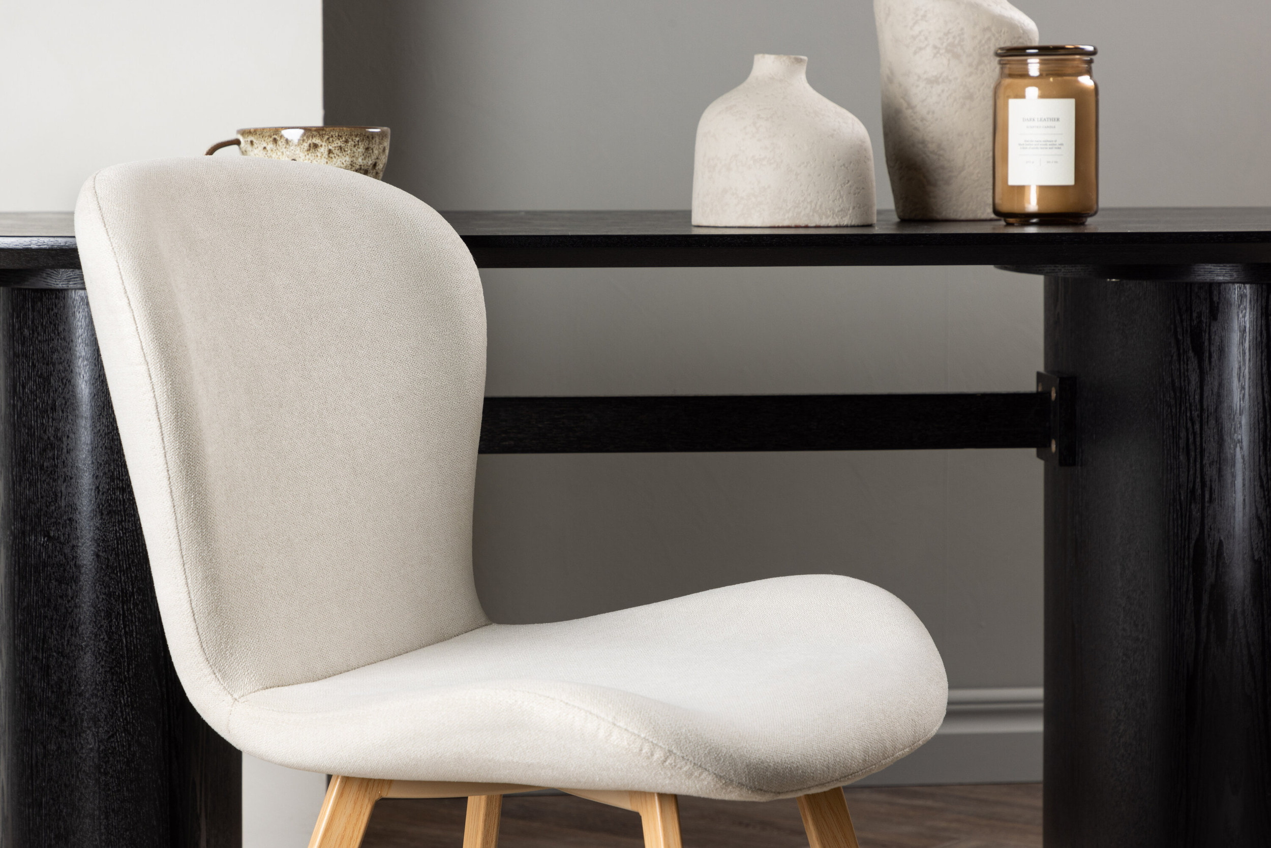 Nohr Eetkamerstoel 'Corion' Linnen, kleur Beige/Naturel