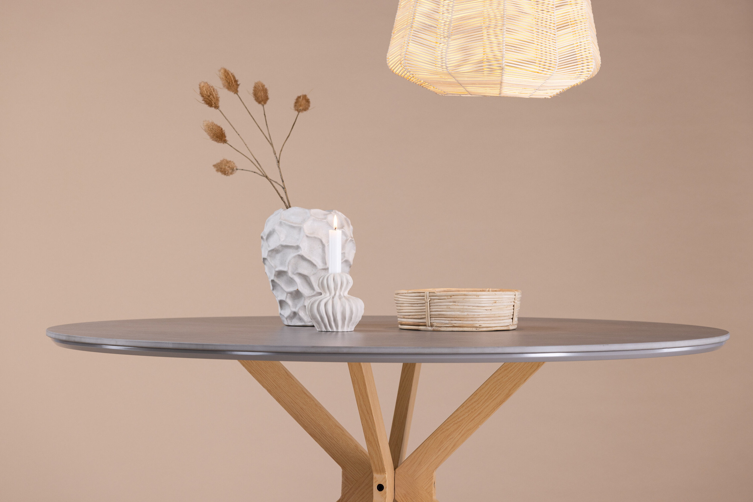 Nohr Ronde Eettafel 'Chenell' Marmerlook, 120cm, kleur grijs