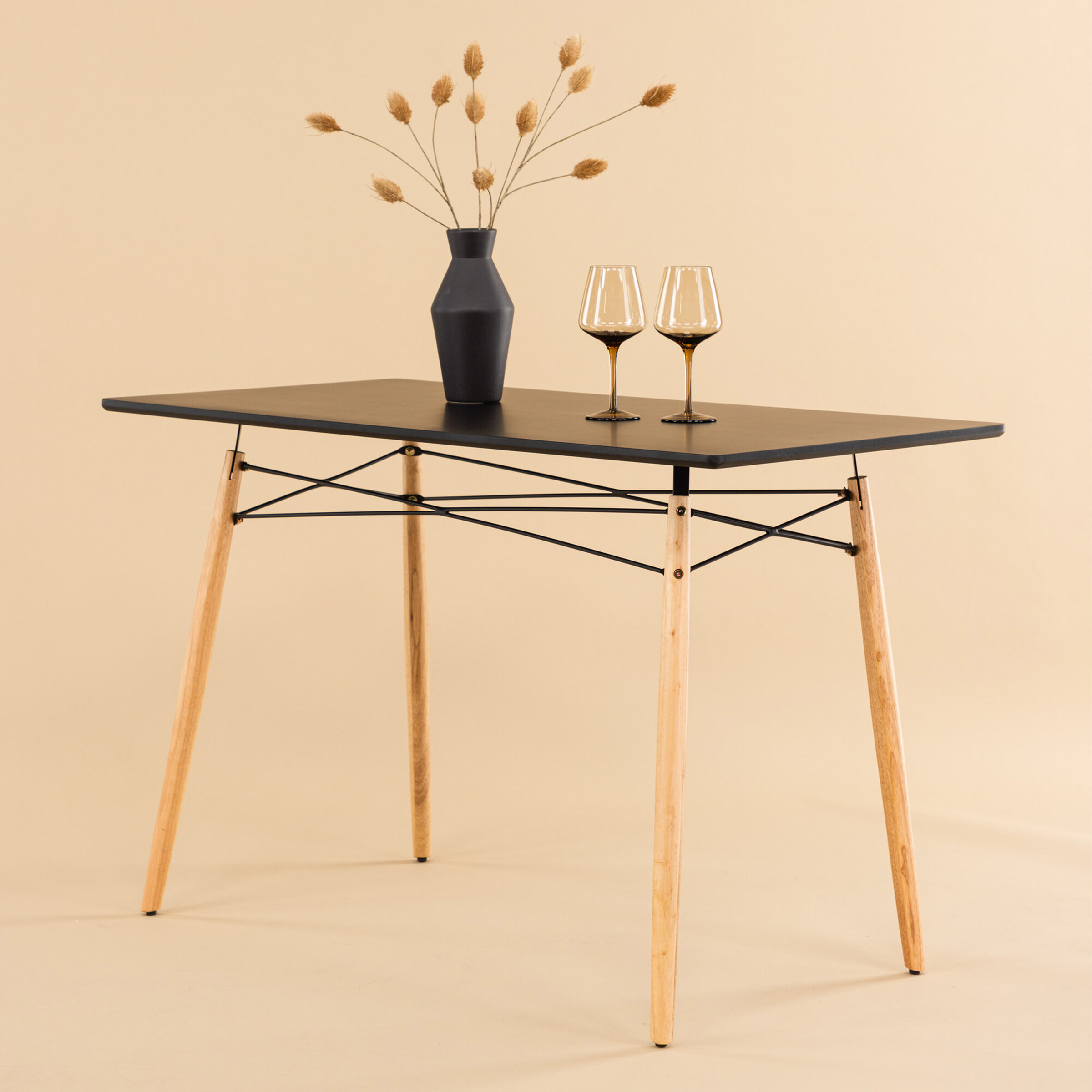 Nohr Eettafel Illana 120 x 60cm - Zwart/Houtlook