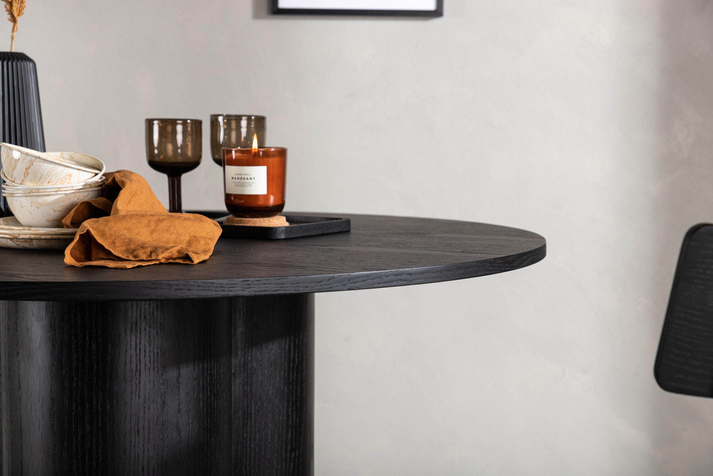 Nohr Ronde Eettafel 'Anh' 110cm, kleur Zwart