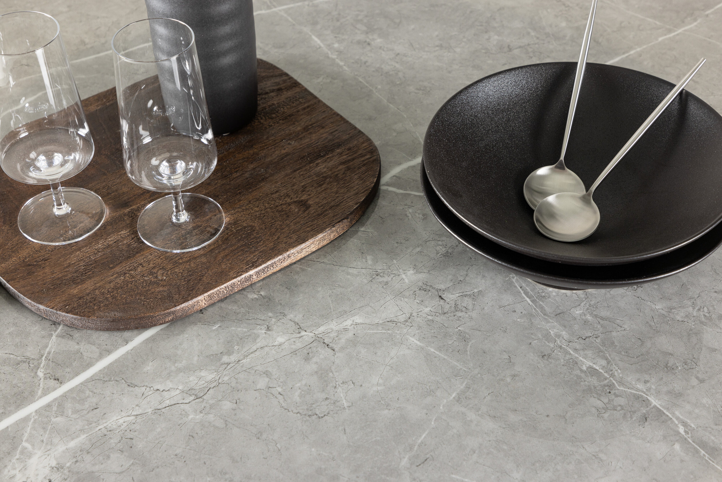 Nohr Ronde Eettafel 'Audrin' Glas met marmerlook, 120cm