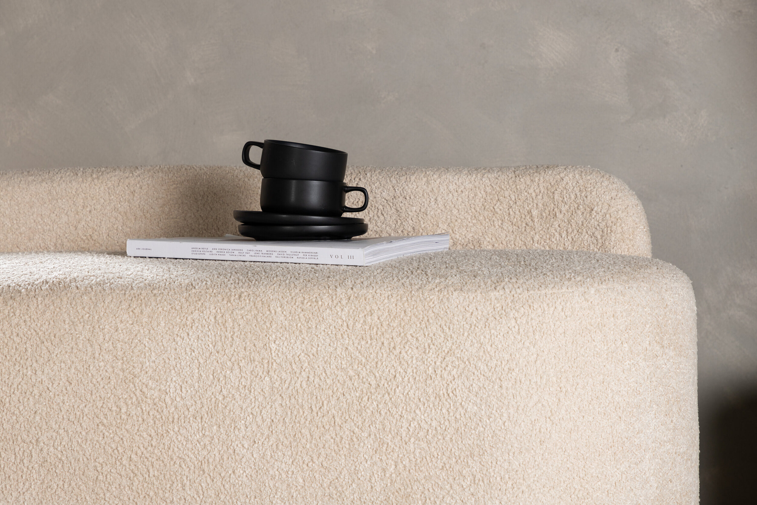 Nohr Eetkamerbank 'Randle' Bouclé, kleur Wit