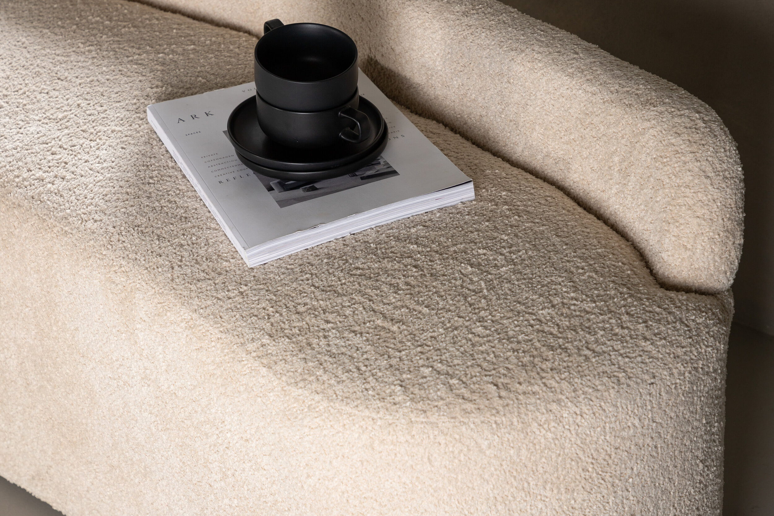 Nohr Eetkamerbank 'Randle' Bouclé, kleur Wit