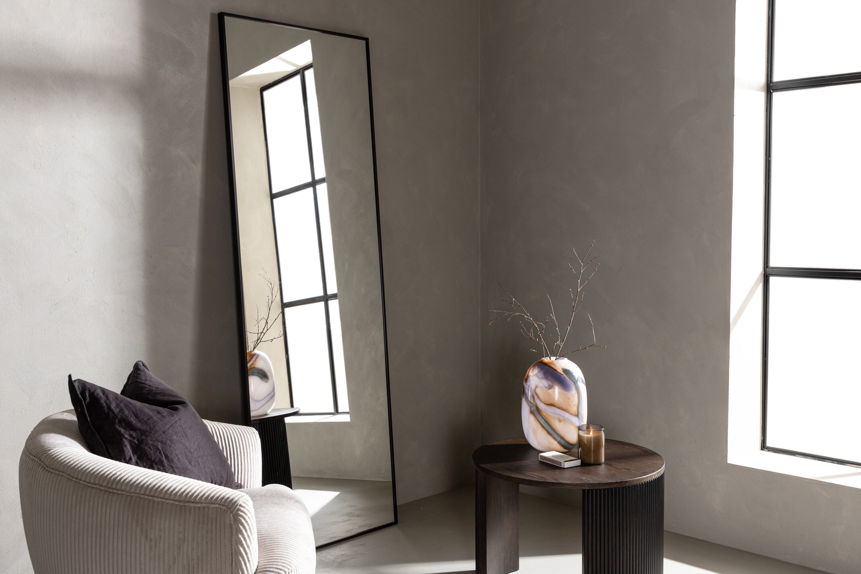 Nohr Spiegel 'Adell' 193 x 67cm, kleur zwart